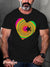Men’s Vintage Heart Swirl Star Lgbt Print T-Shirt Multicolor / S