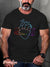 Men’s Vintage Heart Wrap Lines Rainbow Texture Lgbt Print Casual T-Shirt Multicolor / S