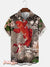 Men’s Vintage Koi Fish Print Casual Breathable Short Sleeve Hawaiian Shirt Colorful / S