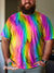 Men’s Vintage Lgbt Pride Rainbow Art Print Casual T-Shirt Multicolor / S