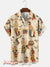 Men’s Vintage Mermaid Print Casual Breathable Short Sleeve Hawaiian Shirt Colorful / S