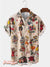 Men’s Vintage Print Casual Breathable Short Sleeve Hawaiian Shirt Colorful / S