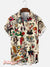 Men’s Vintage Print Casual Breathable Short Sleeve Hawaiian Shirt Colorful / S