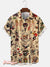 Men’s Vintage Sailor Print Casual Breathable Short Sleeve Hawaiian Shirt Colorful / S