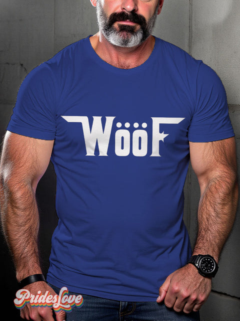 Men’s Woof Pride LGBT Gay Pride Art Casual Print T-shirt Blue / S