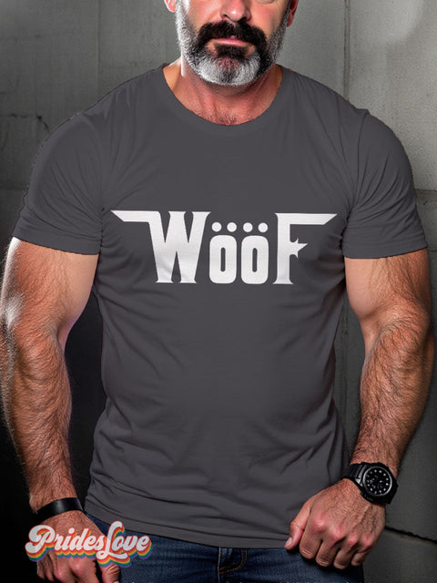Men’s Woof Pride LGBT Gay Pride Art Casual Print T-shirt Grey / S