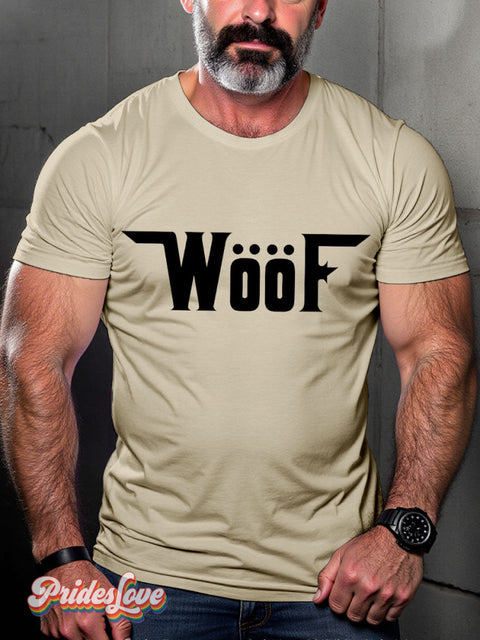 Men’s Woof Pride LGBT Gay Pride Art Casual Print T-shirt Sand / S