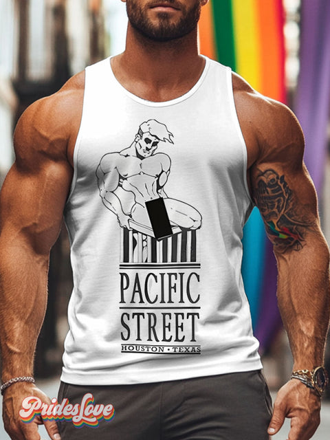 Pacific Street Lgbt Rainbow Gay Print Men’s Tank Top