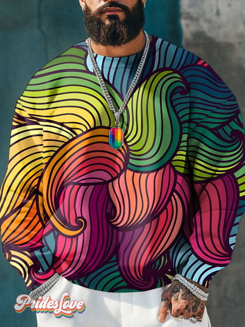 Petal Gradient Stripes Rainbow Lgbtq Gay Print Casual Sweatshirt Multicolor / S