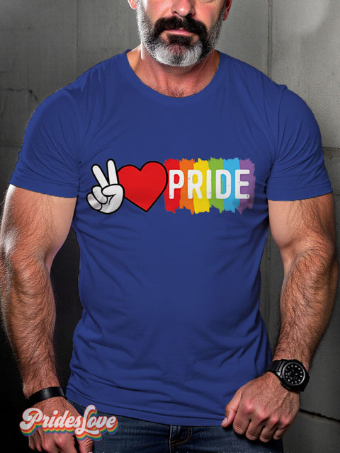 Pride Love Rainbow LGBTQ Gay Print T-shirt RoyalBlue / S