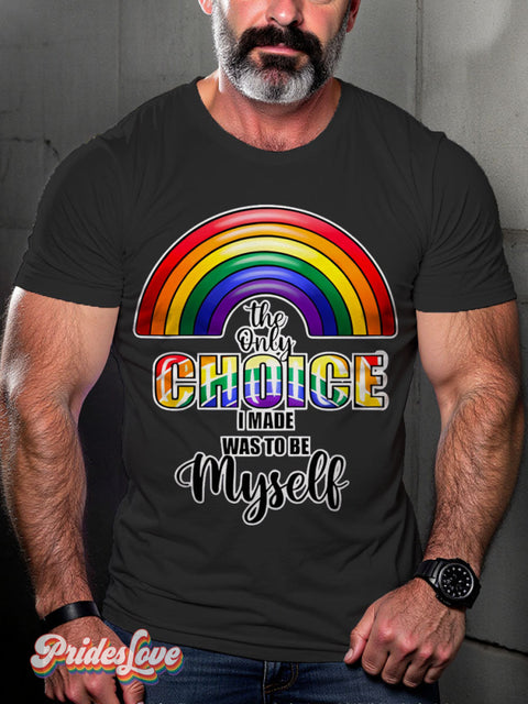 Pride Not a Choice Rainbow LGBTQ Gay Print T-shirt Black / S