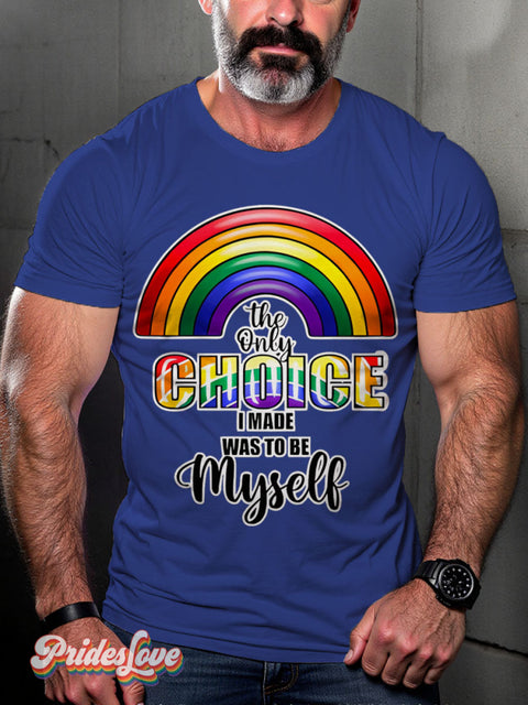 Pride Not a Choice Rainbow LGBTQ Gay Print T-shirt RoyalBlue / S