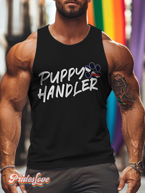 Proud Puppy Leather Lgbt Rainbow Gay Print Men’s Tank Top Multicolor / S