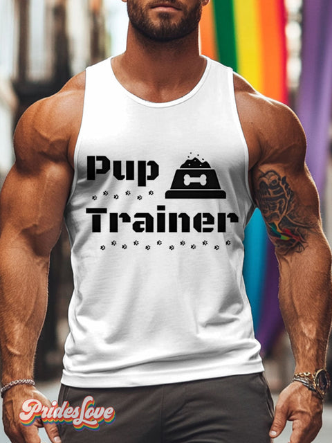 Pup Trainer Puppy Play Lgbt Rainbow Gay Print Men’s Tank Top Multicolor / S