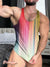 Rainbow Doodle Smudge LGBTQ Gay Vintage Print 100% Cotton Casual Tank Top Multicolor / S