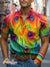 Rainbow Gradient Feather Lgbt Gay Vintage Print Casual 100% Cotton Shirt Multicolor / S