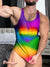 Rainbow Gradient Heart Vintage Print 100% Cotton Casual Tank Top Multicolor / S