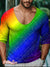 Rainbow Gradient Starlight Lgbt Gay Vintage Print Casual 100% Cotton Shirt Multicolor / S