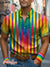 Rainbow Gradient Stripes Lgbt Gay Vintage Print Casual 100% Cotton Shirt Multicolor / S