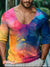 Rainbow Ink Spots Lgbt Gay Vintage Print Casual 100% Cotton Shirt Multicolor / S