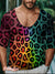 Rainbow Leopard Print Lgbt Gay Vintage Print Casual 100% Cotton Shirt Multicolor / S