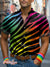 Rainbow Leopard Print Tiger Pattern Lgbt Gay Vintage Print Casual 100% Cotton Shirt Multicolor / S