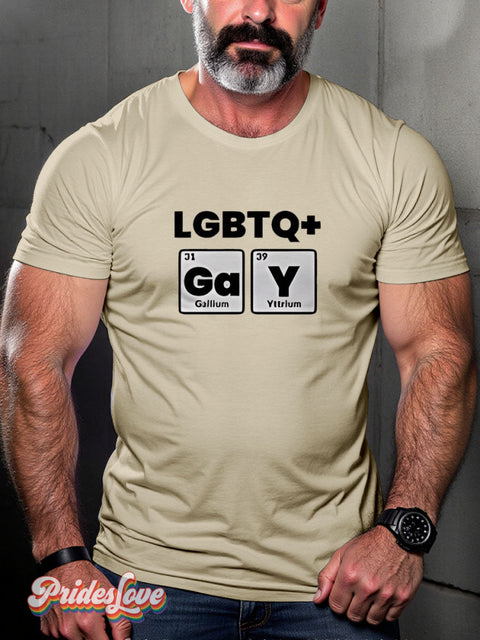 Rainbow LGBTQ Slogan Gay Print T-shirt Sand / S