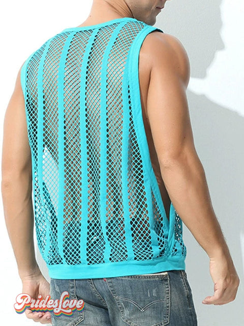 Rainbow Men’s Breathable Cutout Tank Top LakeGreen / S