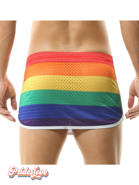 Rainbow men’s hollowed-out shorts