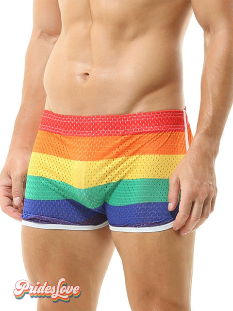 Rainbow men’s hollowed-out shorts