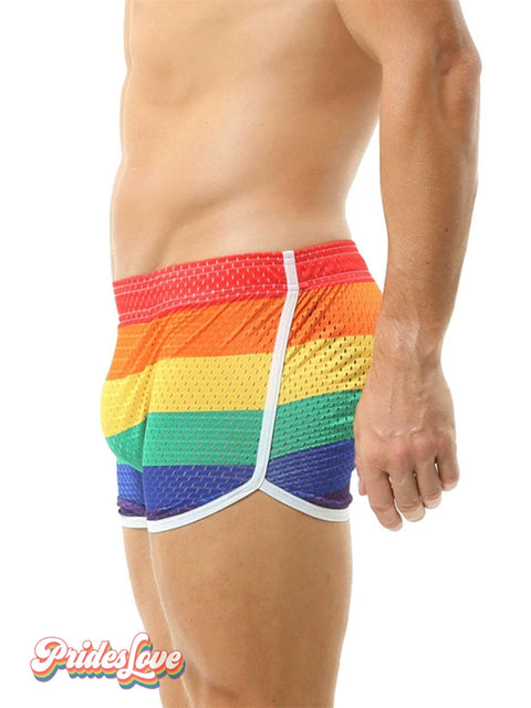 Rainbow men’s hollowed-out shorts