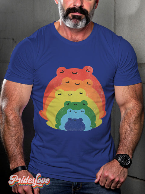Rainbow Pride Frogs Rainbow LGBTQ Gay Print T-shirt RoyalBlue / S