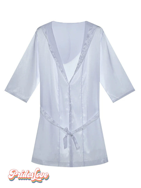 Rainbow Sexy Short sleeve Pajamas Shirt white / M
