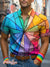 Rainbow Splice Lgbt Gay Vintage Print Casual 100% Cotton Shirt Multicolor / S