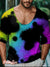 Rainbow Tie Dye Lgbt Gay Vintage Print Casual 100% Cotton Shirt Multicolor / S