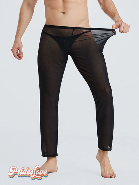 Rainbow Translucency Sexy Men’s Pants black / S