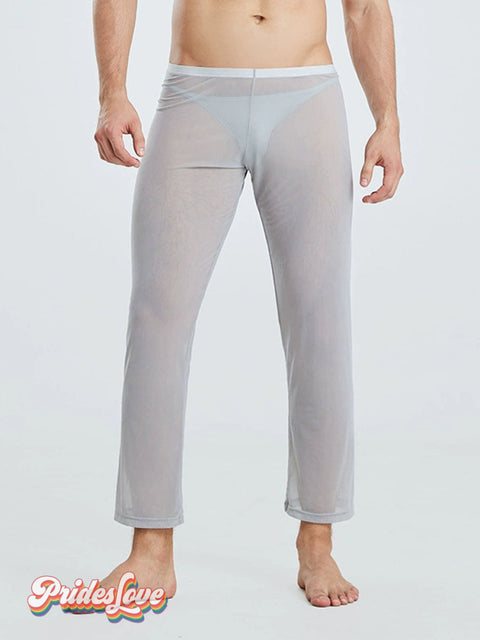Rainbow Translucency Sexy Men’s Pants gray / S