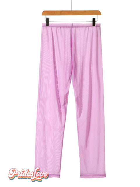Rainbow Translucency Sexy Men’s Pants purple / S