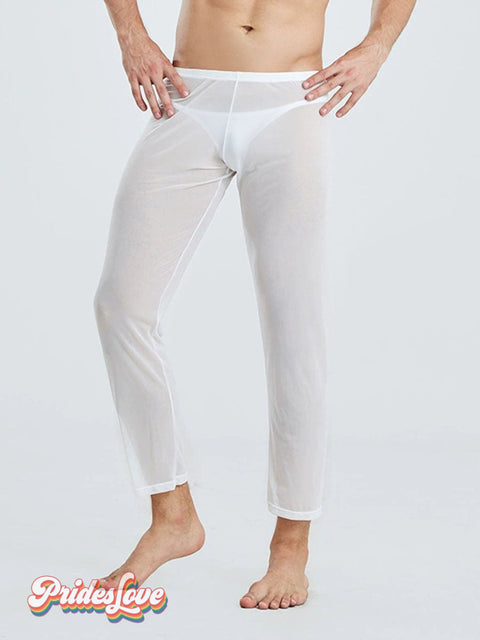 Rainbow Translucency Sexy Men’s Pants white / S