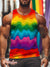 Rainbow Wavy Stripes Lgbt Gay Vintage Print Men’s Tank Top Multicolor / S
