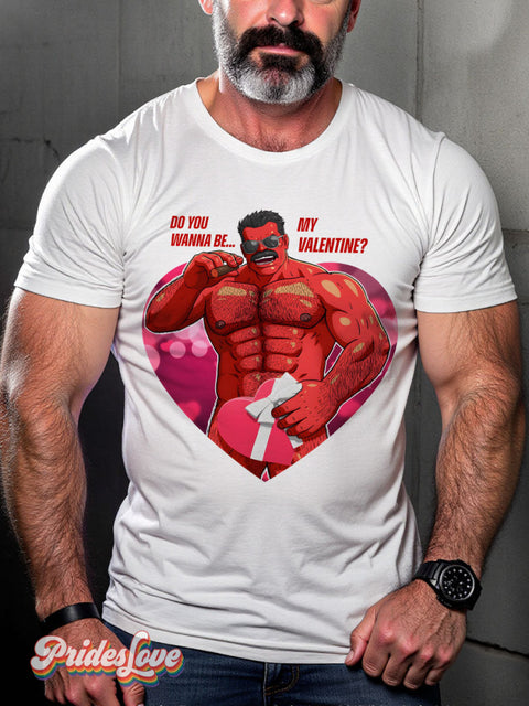 Red Valentine LGBTQ Gay Print T-shirt White / S