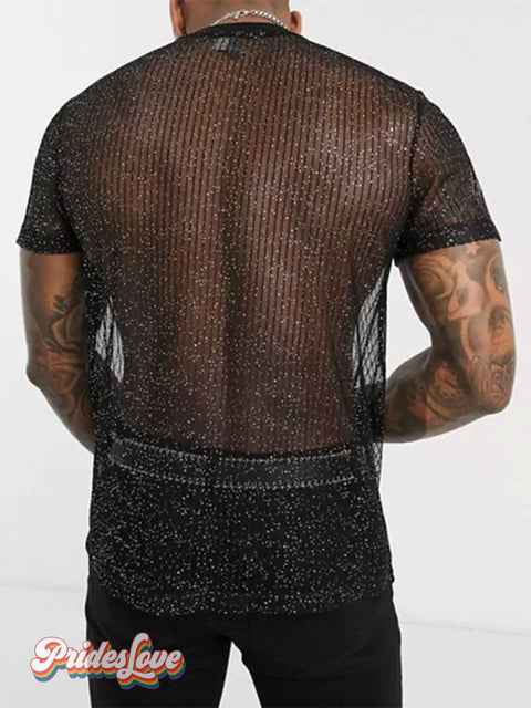 See-Through Thin Casual Black Shirt