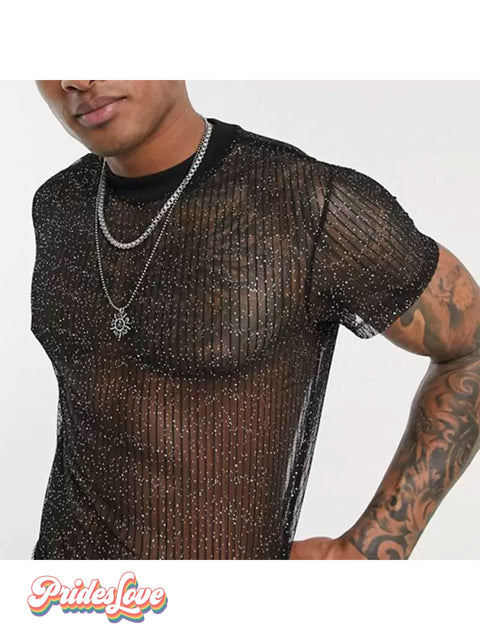 See-Through Thin Casual Black Shirt
