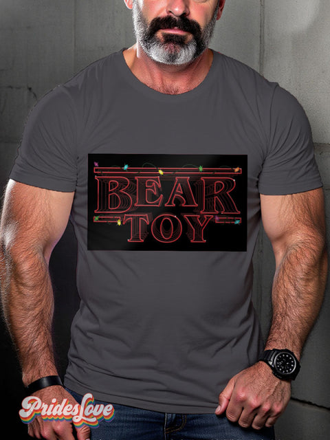 Strange Bear Toy LGBTQ Gay Print T-shirt Gray / S