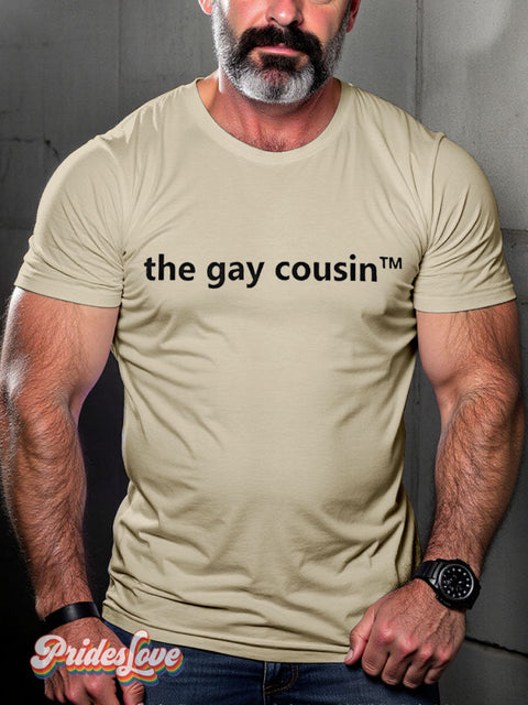 The Gay Cousin Lgbt Rainbow Print T-Shirt Sand / S