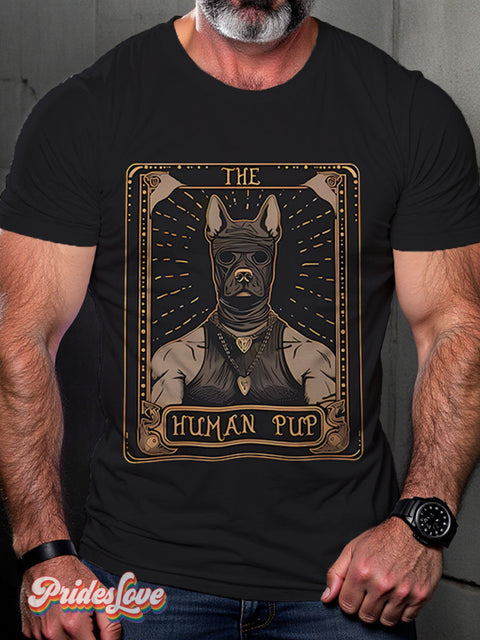 The Human Pup Tarot Card Lgbtq + Men’s Gay Print T-Shirt Multicolor / S