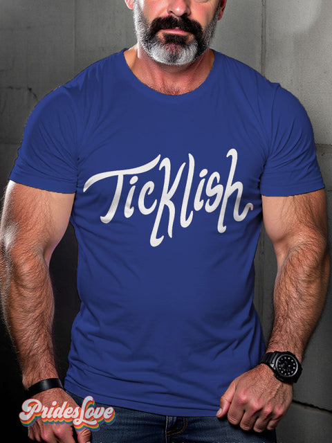 Ticklish Fetish Pride Casual Print T-Shirt Blue / S