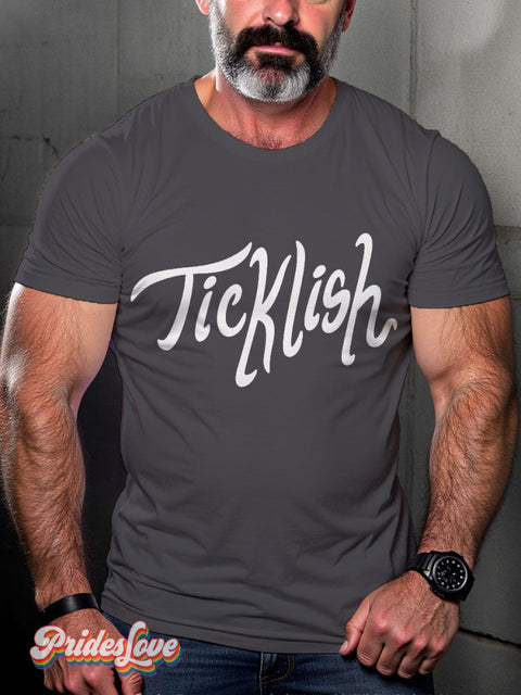 Ticklish Fetish Pride Casual Print T-Shirt Grey / S