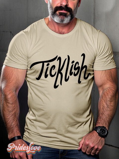 Ticklish Fetish Pride Casual Print T-Shirt Sand / S