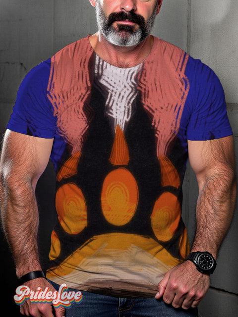 Trans-Bear Pride Casual Print T-Shirt Multicolor / S